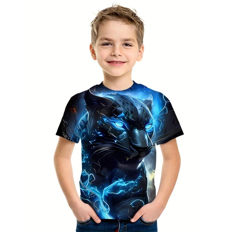 Fashion Lion 3D Print T-Shirt Boys Casual Pullover Boy Sport T-shirt  Short Sleeve Boy Tops Comfortable Summer Clothing For Kids