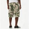 Pantaloncini cargo da uomo casual con stampa sfumata, coulisse, tasche multiple, lunghezza al ginocchio, vestibilità comoda, materiale leggero