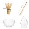 Bol à thé en verre Bol à thé Matcha Cérémonie du thé Fouet à thé Matcha Fouet Cuillère à thé Ensemble, Bol à double paroi, Bol à double paroi, Ensemble, Ustensiles, Bol, Support,