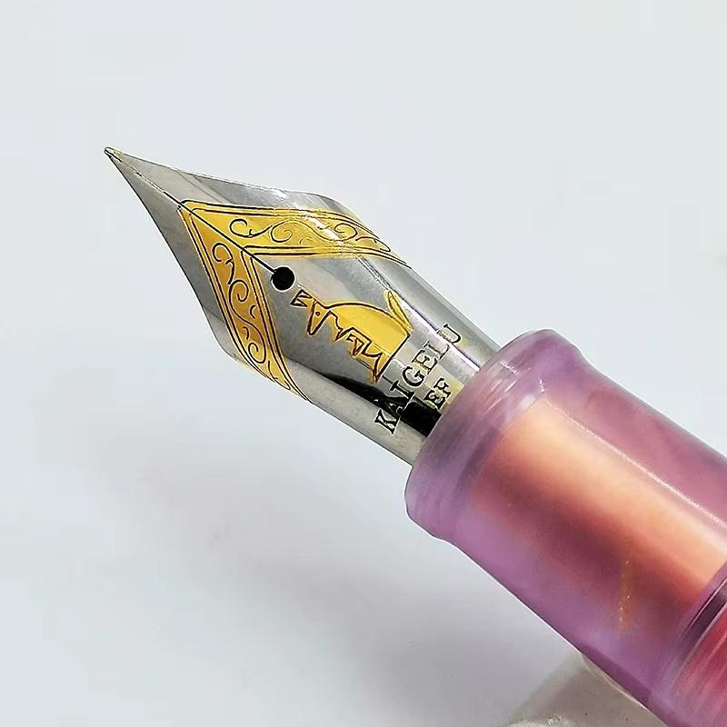 Pluma Fuente Kaigelu 356 de Resina con Clip Dorado Punta EF/F/M Hermosos 5 Colores Pluma de Tinta para Regalo de Escritura Oficina Negocios Hogar