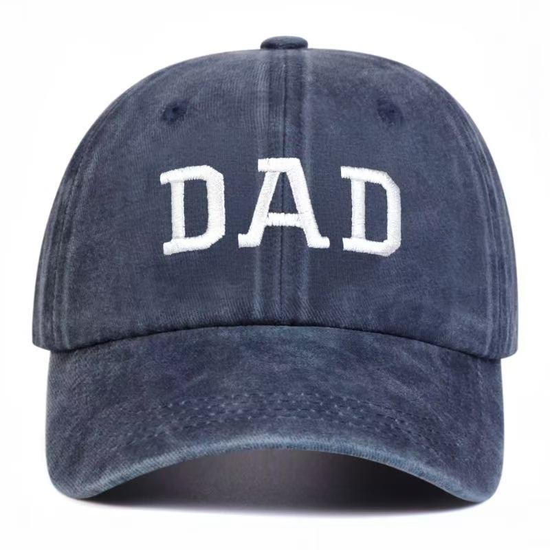 Unisex DAD MOM Letter Embroidery Wash Baseball Caps Spring and Autumn Outdoor Adjustable Casual Hats Sunscreen Hat