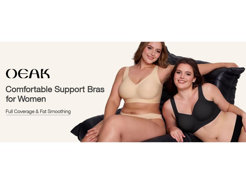 OEAK Damen Übergröße Nahtloser kabelloser stützender Jelly BH