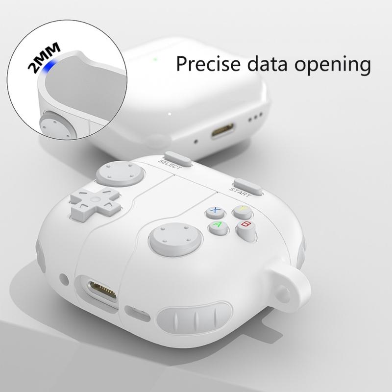 Customs Fit Protective Silicone Case For  Earbud Case With Gaming Consoles Design And Carabiner Clip