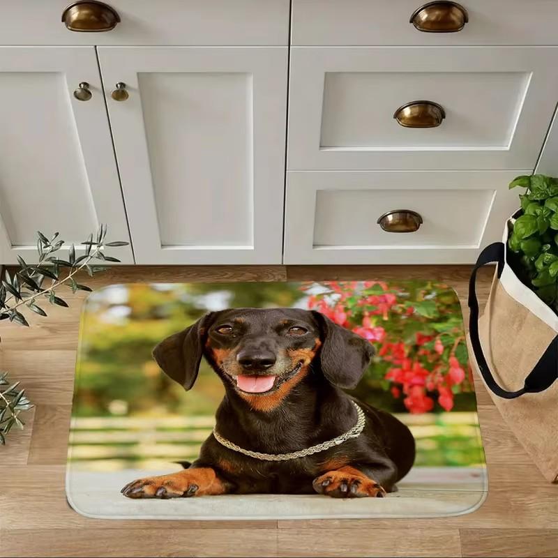 Mini Dachshund Dog Door Mat Decor Animal Pattern Print Rug Living Room Bedroom Entrance Doormat Kitchen Front Non-slip Carpet