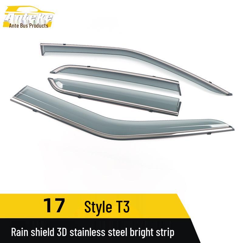 Bisu 17 T3 3D Stainless Steel Rain Guard Trim Car Stickers