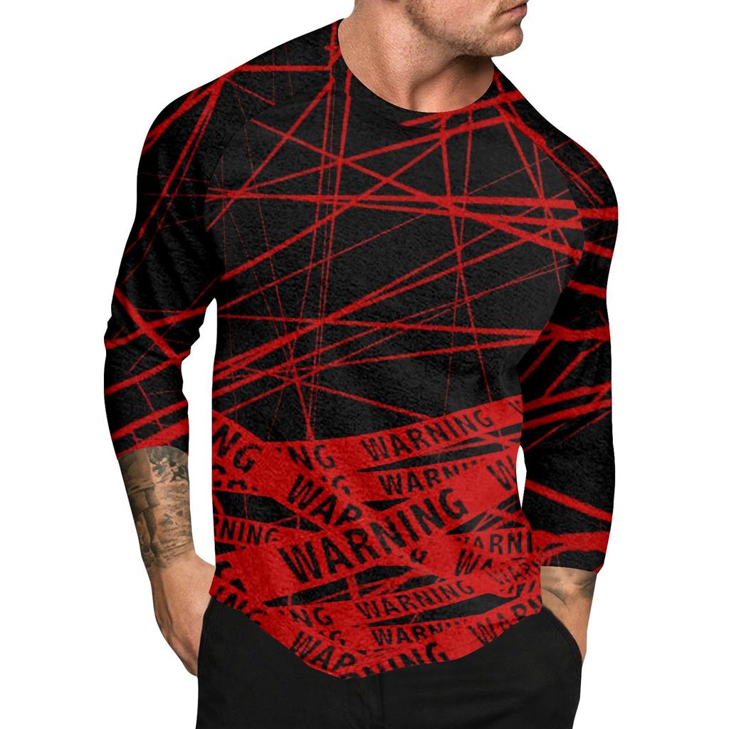 Halloween Print Raglan Sleeve Men's Long Sleeve Top