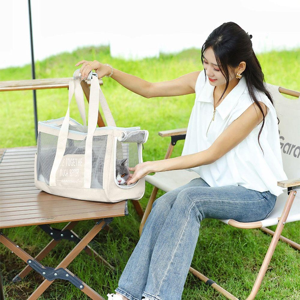 Portable Pet Handbag Mesh Dog Carrying Case Comfortable Cat Tote Pouch  Pet Accessories
