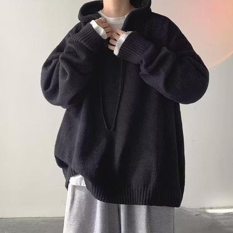 Мужской свитер с капюшоном Осень/зима Винтажный Универсальный Вязаный Модный Свитер Повседневная одежда XXXXL