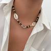 Ingemark Boho Coconut Husk Wooden Beads Conch Beads Chain Necklace for Men Summer Beach Vintage Adjustable Choker Daily Jewelry