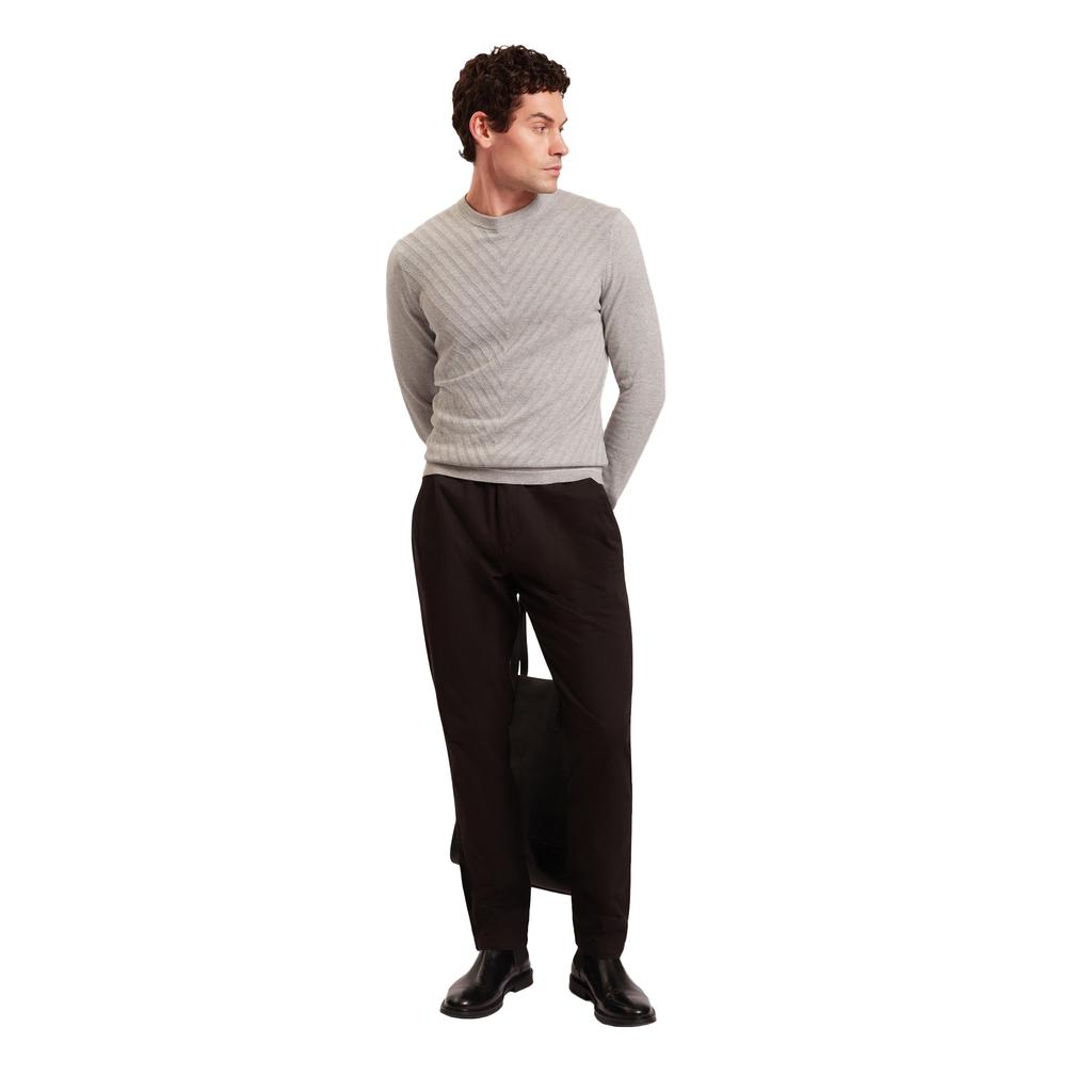 Ted Baker Mens Chevron Ribbed Collar Long-Sleeved Jumper