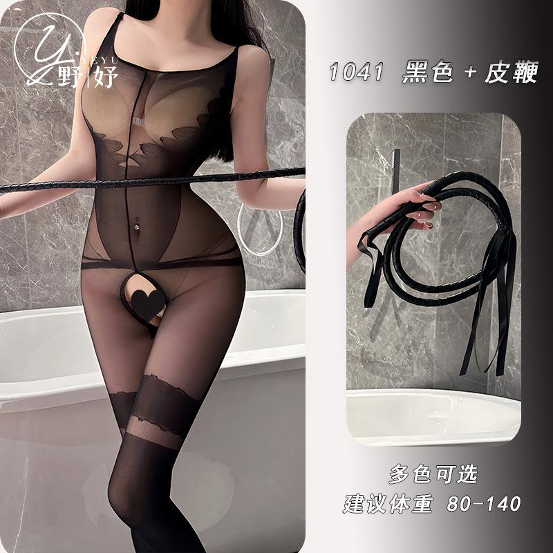 Yeyu large-size erotic underwear popular in Europe and America, sexy open-file one-piece stockings, pajamas, and one-piece mesh