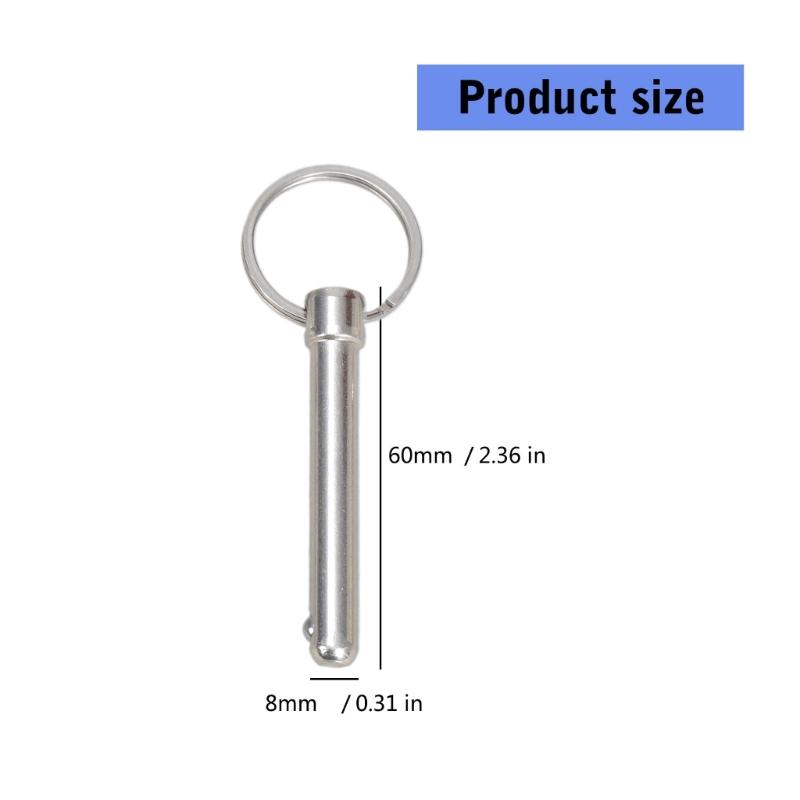 Förpackning med 10 Snabbkopplingspinnar i Kolstål 8x60mm Kulanordning Låspinnar för Enkel Användning
