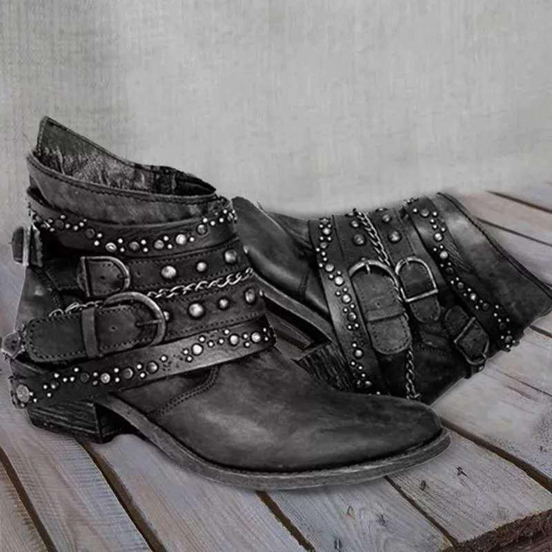 Women's shoes 20 autumn and winter thick heel large size belt short single boots women