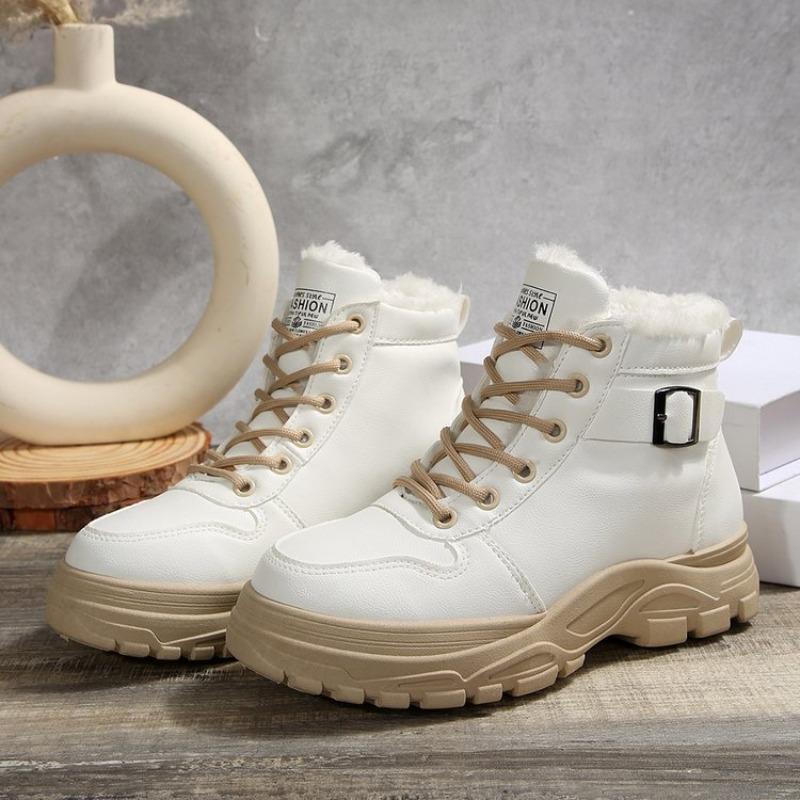 Fashion 2025 Winter Warm Sport Boots Women's Short Plush Ankle Boots Fashion Versatile Platform Lady Shoes Lightweight Sneakers Botas