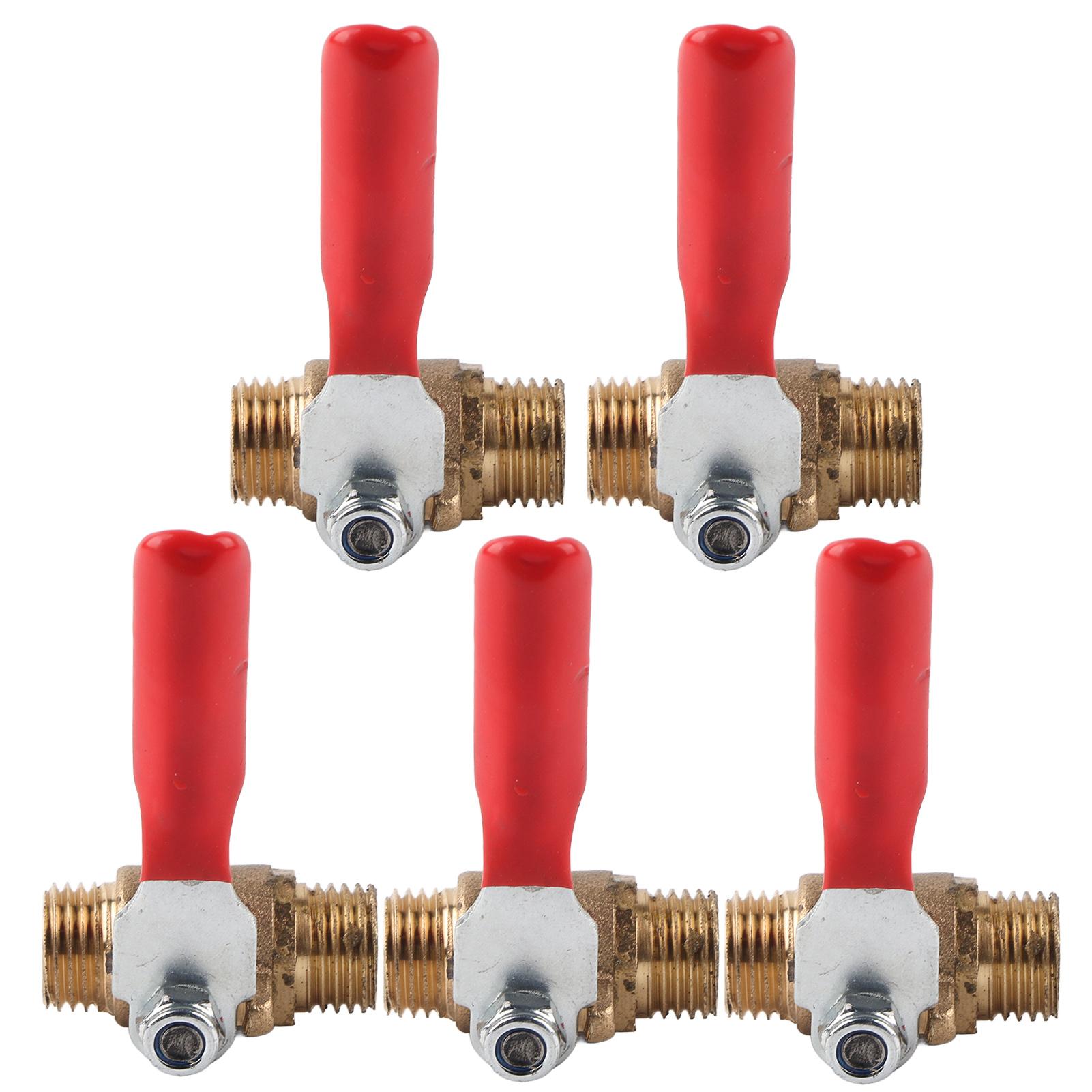 

5 Pcs Ball Valve Double Male Thread G1 4 Brass Valve Air Compressor Accessory