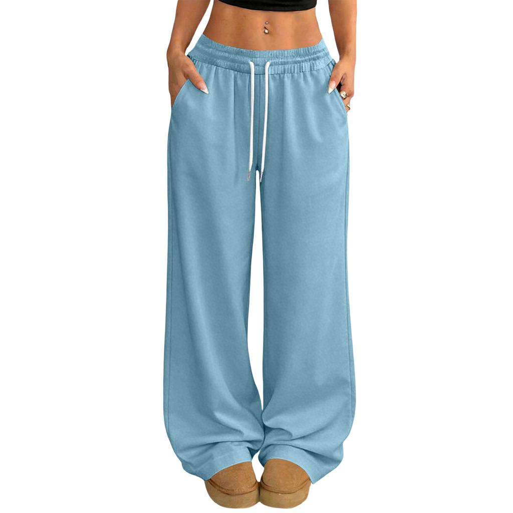 Damen Lässige und Modische Elastische Taille Weite Hose