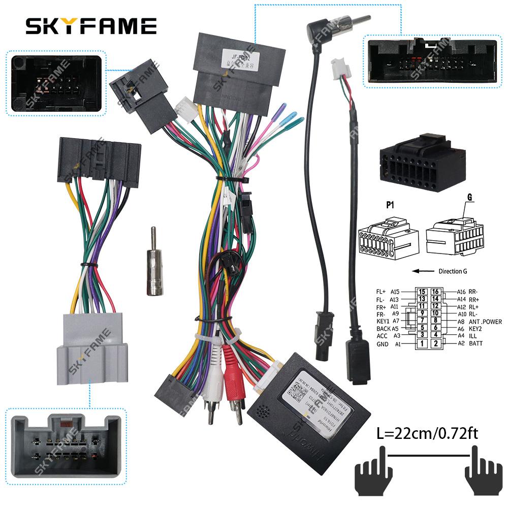 SKYFAME Car 16Pin Wire Harness Adapter Canbus Box Decoder Android Radio Power Cable For Ford Fiesta Ecosport G-RZ-FD61/FD16.10