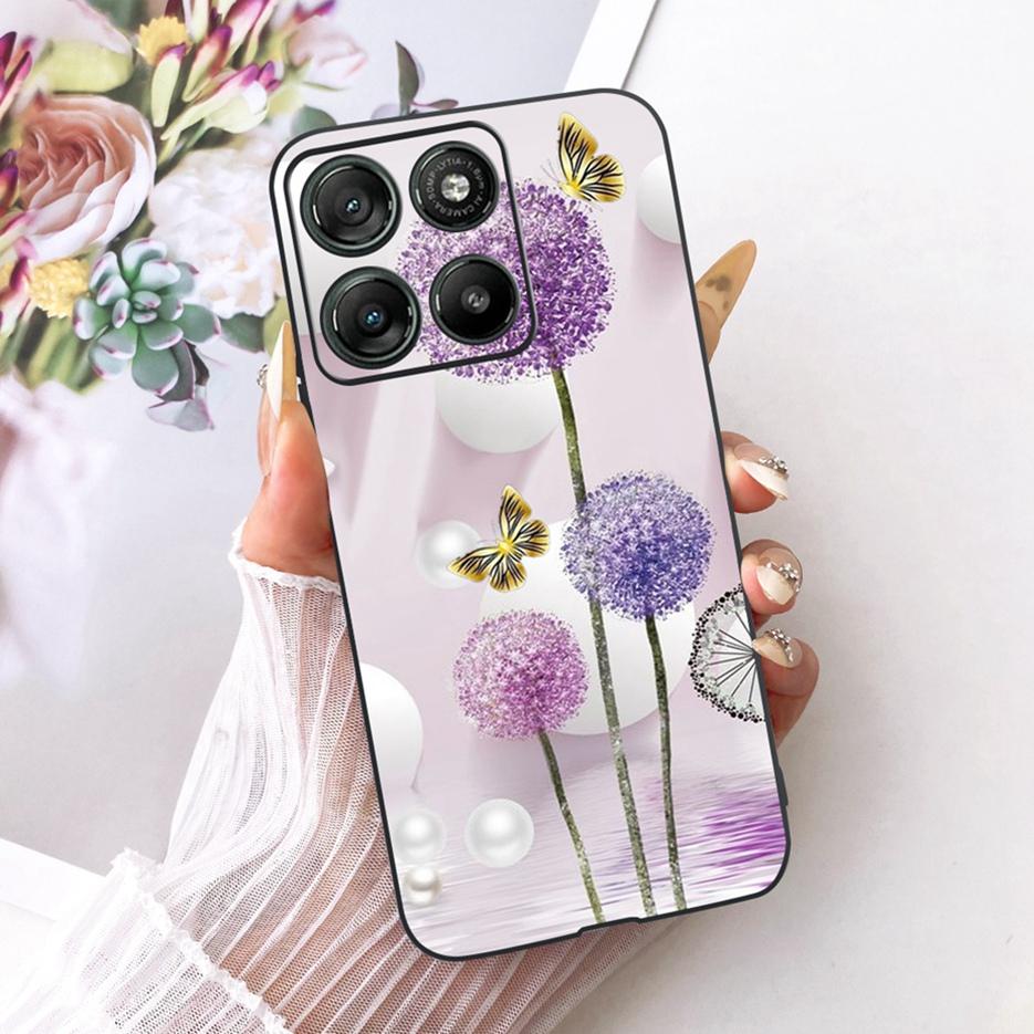 Für Motorola Moto G17 Power Case Moto G15 Niedliche Katze Blumen Bemalte Hülle Weiche TPU Handyhülle Für Motorola G15 Power MotoG17 Taschen