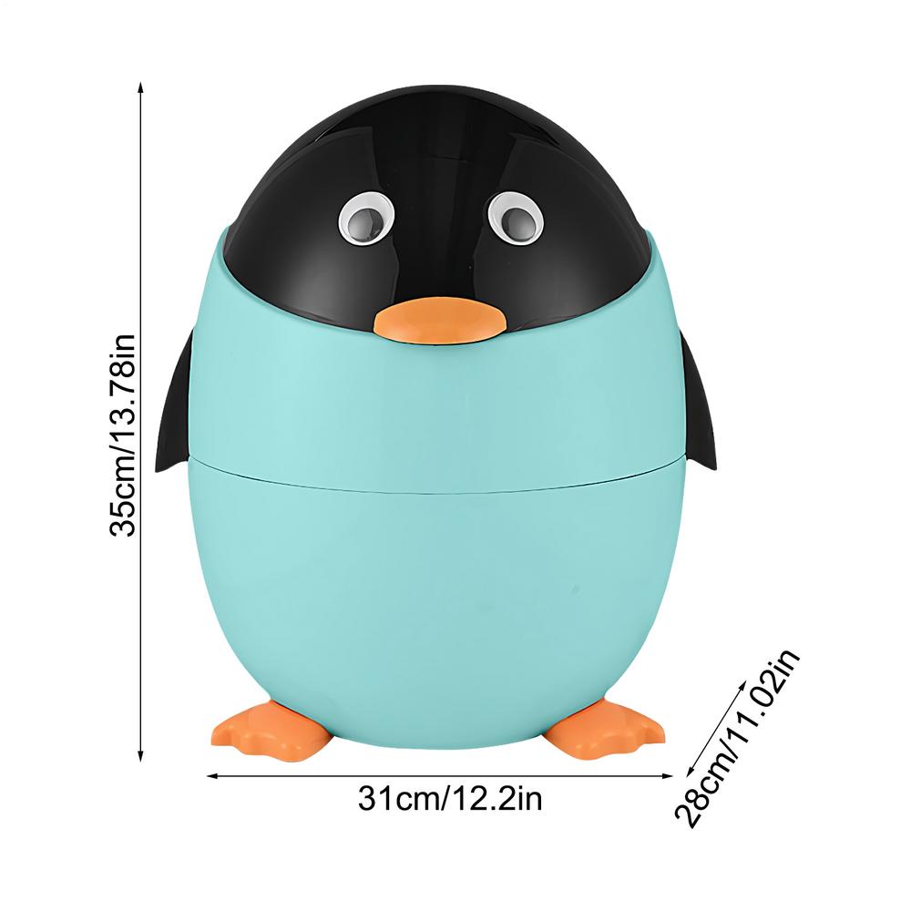 

Penguin Trash Can Animal Basket Waste Bin Garbage Storage Bucket For Home Bedroom Under Desk Tabletop Car Kitchen Bathroom