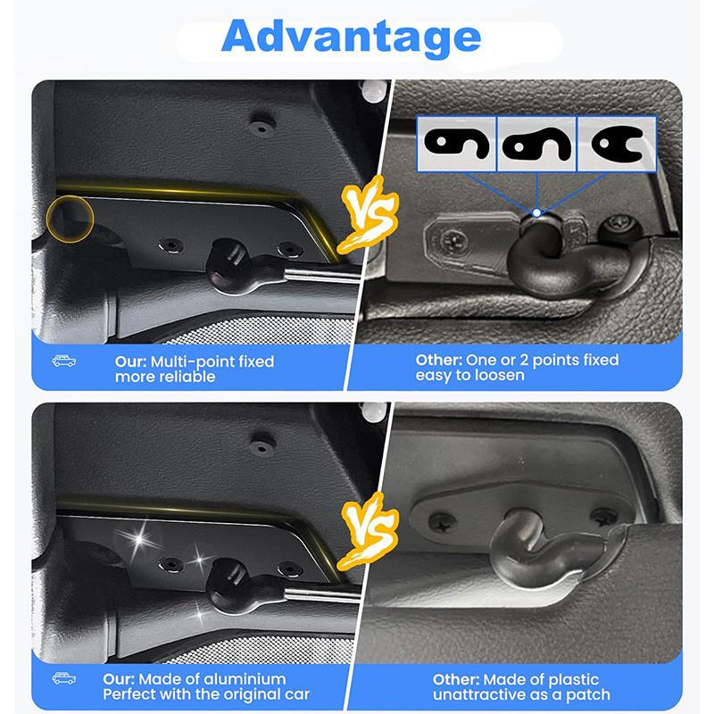 1 sett aluminiumslegering solskjermklemmer erstatning for Jeep Wrangler JK JL 2018-2023 solskjermreparasjonssett