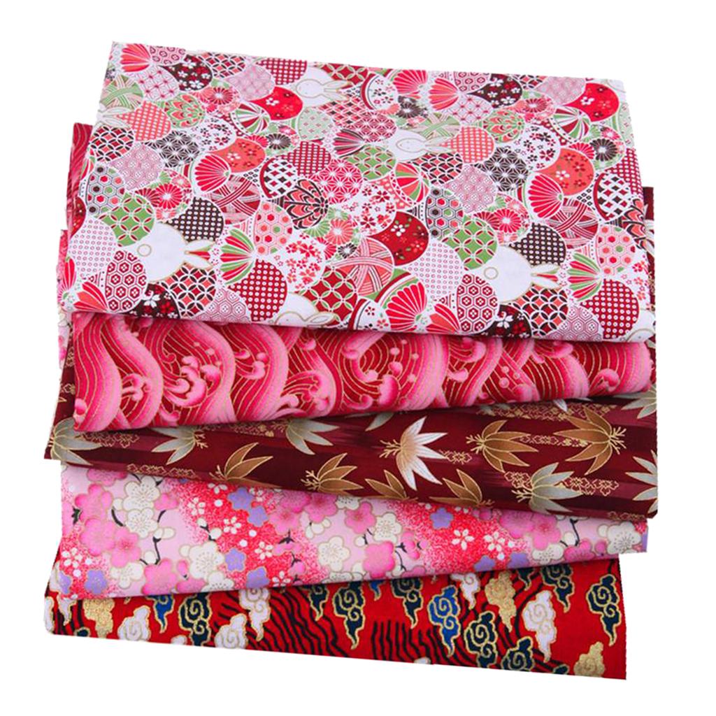 10PCS Japanese Floral Fabric Squares for Quilting Crafting Sewing