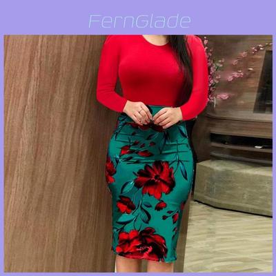 Elegant Plus Size Ladies Short/long Sleeve Floral Boho Women Party Bodycon Maxi Dress
