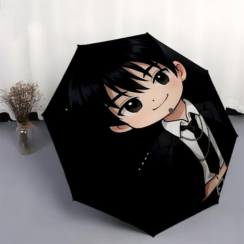 1pc Anime Character Outdoor Umbrella - Automatic Opening/Closing, Portable 3-Fold Design, 8-Bone Iron Frame - Perfect Gift for Fans, Travelers, D