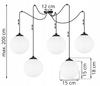 CEILING HANGING LAMP SPIDER BALL BLACK LED 15cm