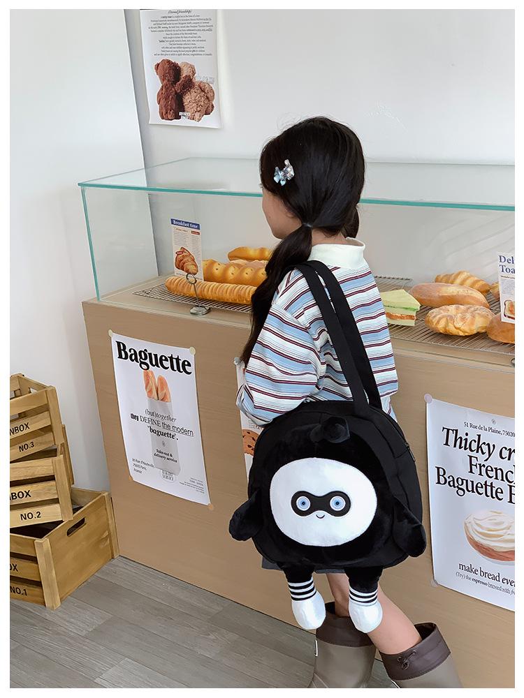 Egg Party Cute Cartoon Kids' Canvas Backpack, Large Plush Handbag & School Bag