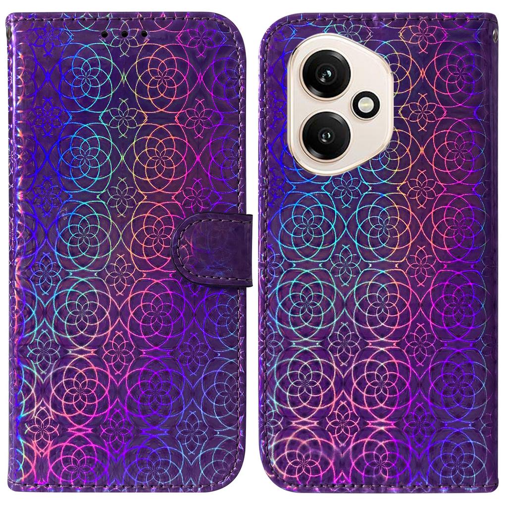 For Honor 400 5G (Global) Stand Case Dazzling Flower Leather Phone Cover with Wrist Strap