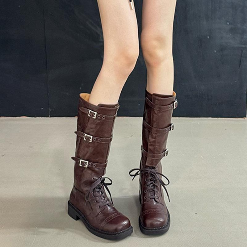 

Retro Martin boots children 2025 autumn and winter new tall women s boots black platform boots but knee boots women 40