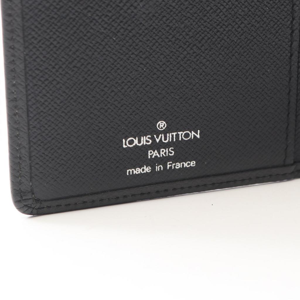 Used LOUIS VUITTON Porto Valeur Cartes Crdit Taiga Ardoise Bifoldpurse M30392 leather Black Used mens