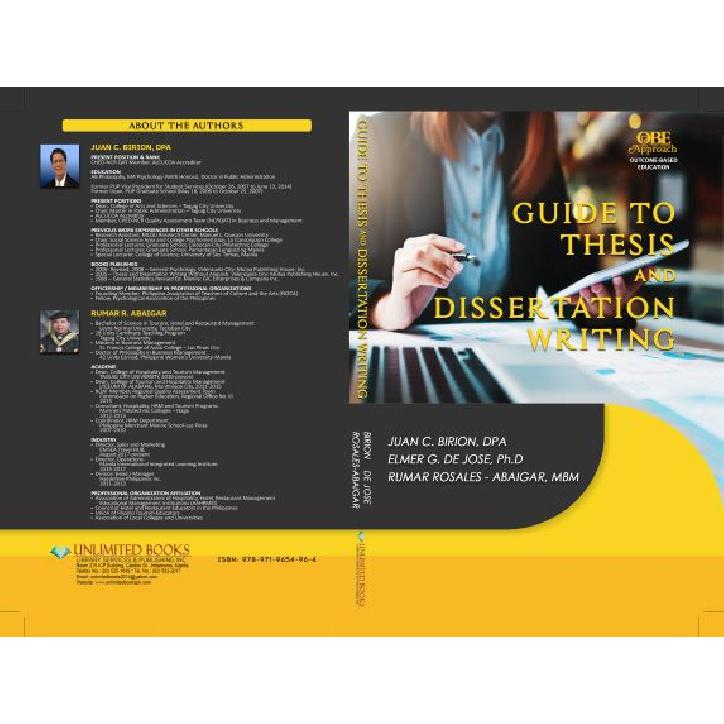 Guide to Thesis and Dissertation Writing