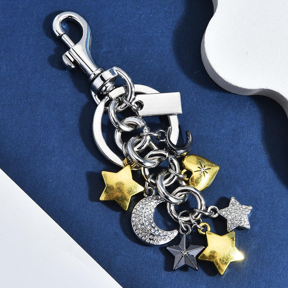 Portachiavi Xingyue Love Diamante Bicolore Sovrapposto Fibbia Metallica Ciondolo per Borsa alla Moda