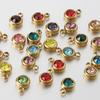 Stainless steel 6mm gold birthday stone lucky birthday stone pendant, water cup diamond DIY jewelry accessories