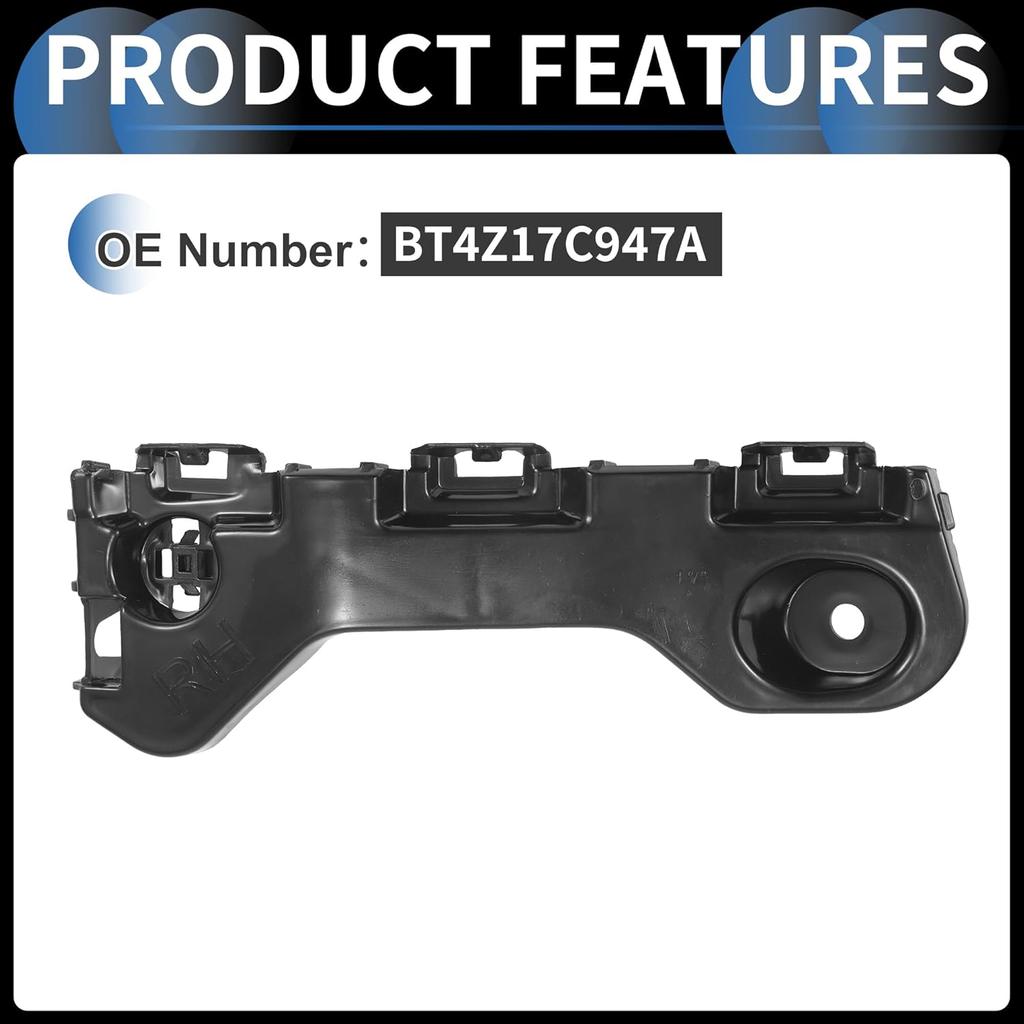 Bumper Support Bracket, Right Side Front Bumper Retainer Bracket Hold Mount No.BT4Z17C947A for Ford Edge 2011-2014 ABS Plastic Black, 1 Pc