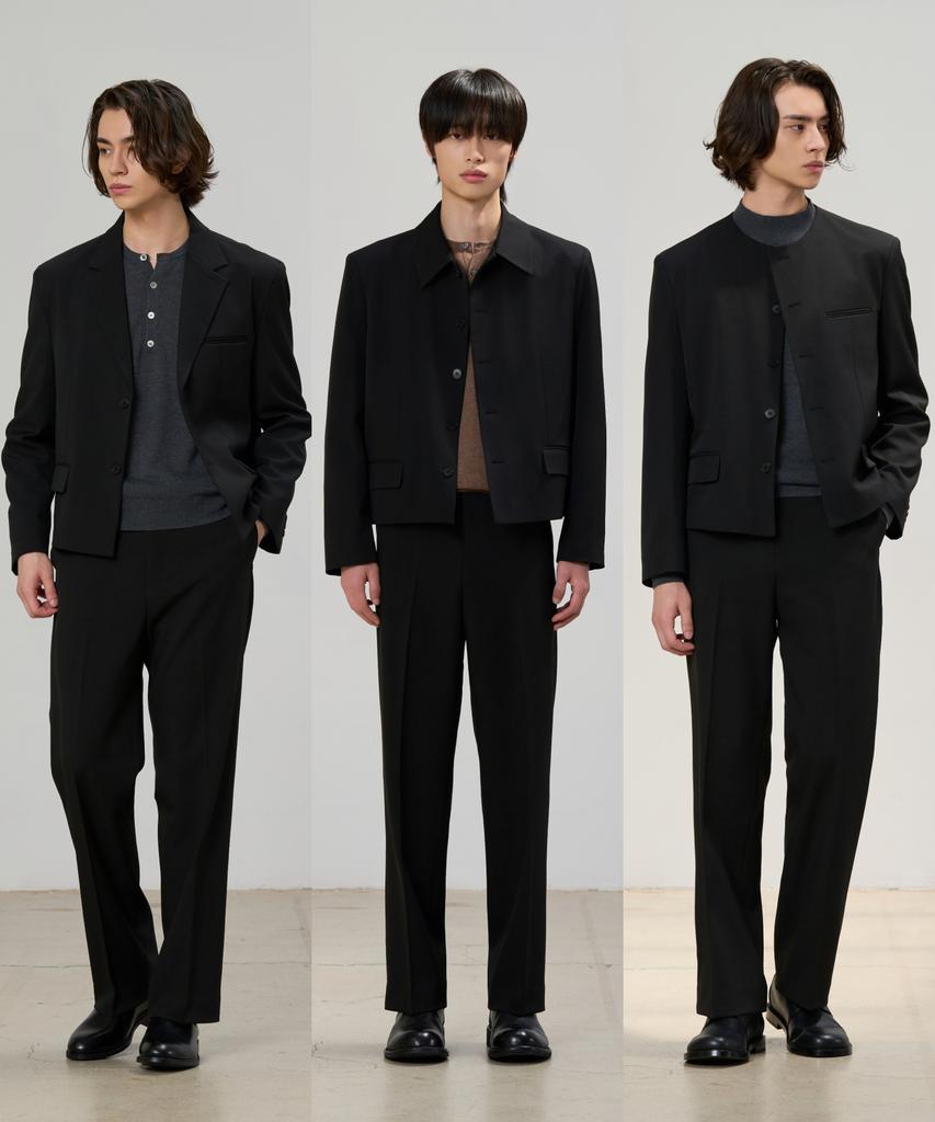 Hyoji Crop Modular Setup Suit Set (F01-Black)