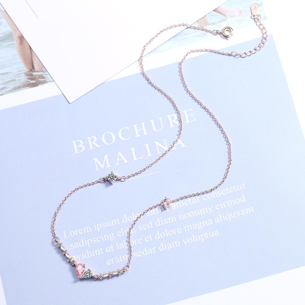 Real Money 925 Sterling Silver Simple Sweet Crystal Bownot Pendant Necklace for Women Men Wedding Party Jewelry Gift