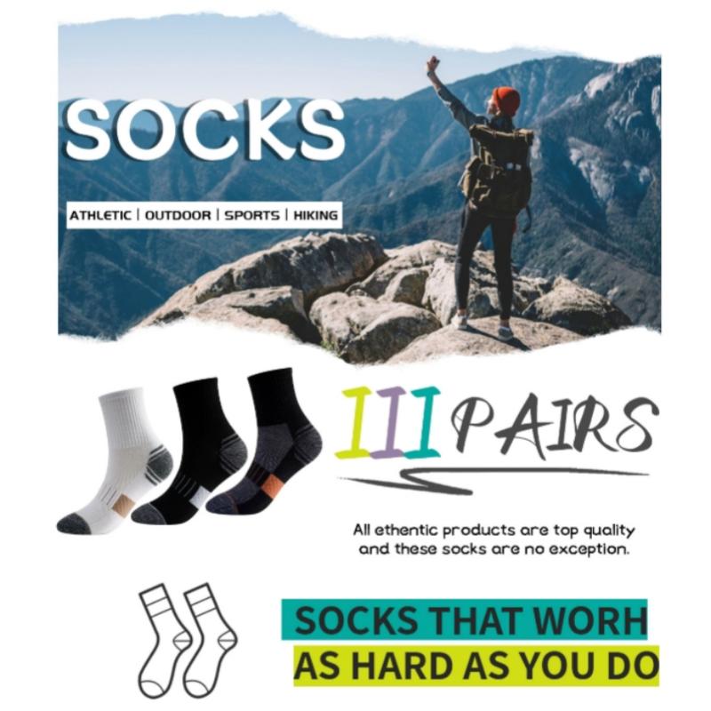6 Pairs Of Running Socks Towel Bottom Shock-Absorbing Midsole Sports Socks Men's Outdoor Breathable Running Socks