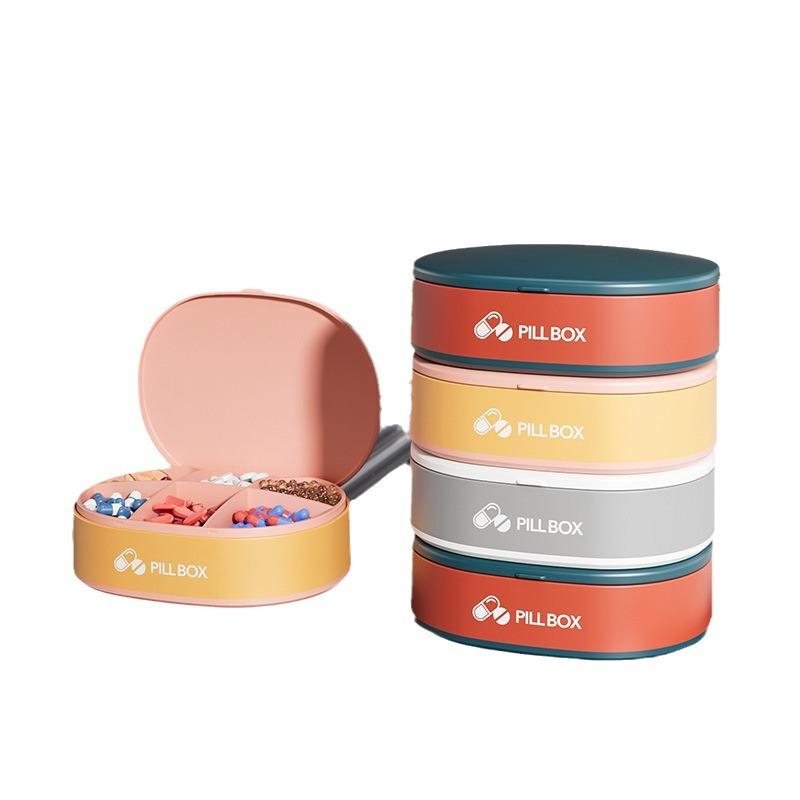 Large-capacity Portable Sealed Pill Box On-the-go Pill Dispenser Plastic Storage Box Travel Compartmentalized Small Pill Box