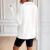 Women's Sweatshirts Half Zip Long Sleeve Lapel Sweater Casual Pullover Top with Pocket Autumn Loose Clothes