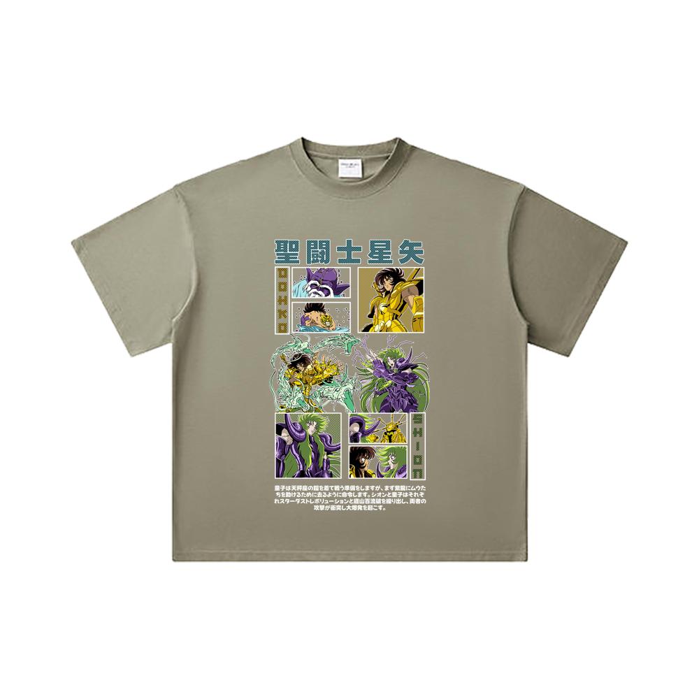 260 GSM Double Yarn 32 Count 100% Cotton Saint Seiya V5 Dohko Shion Print Unisex Heavy Cotton T Shirt
