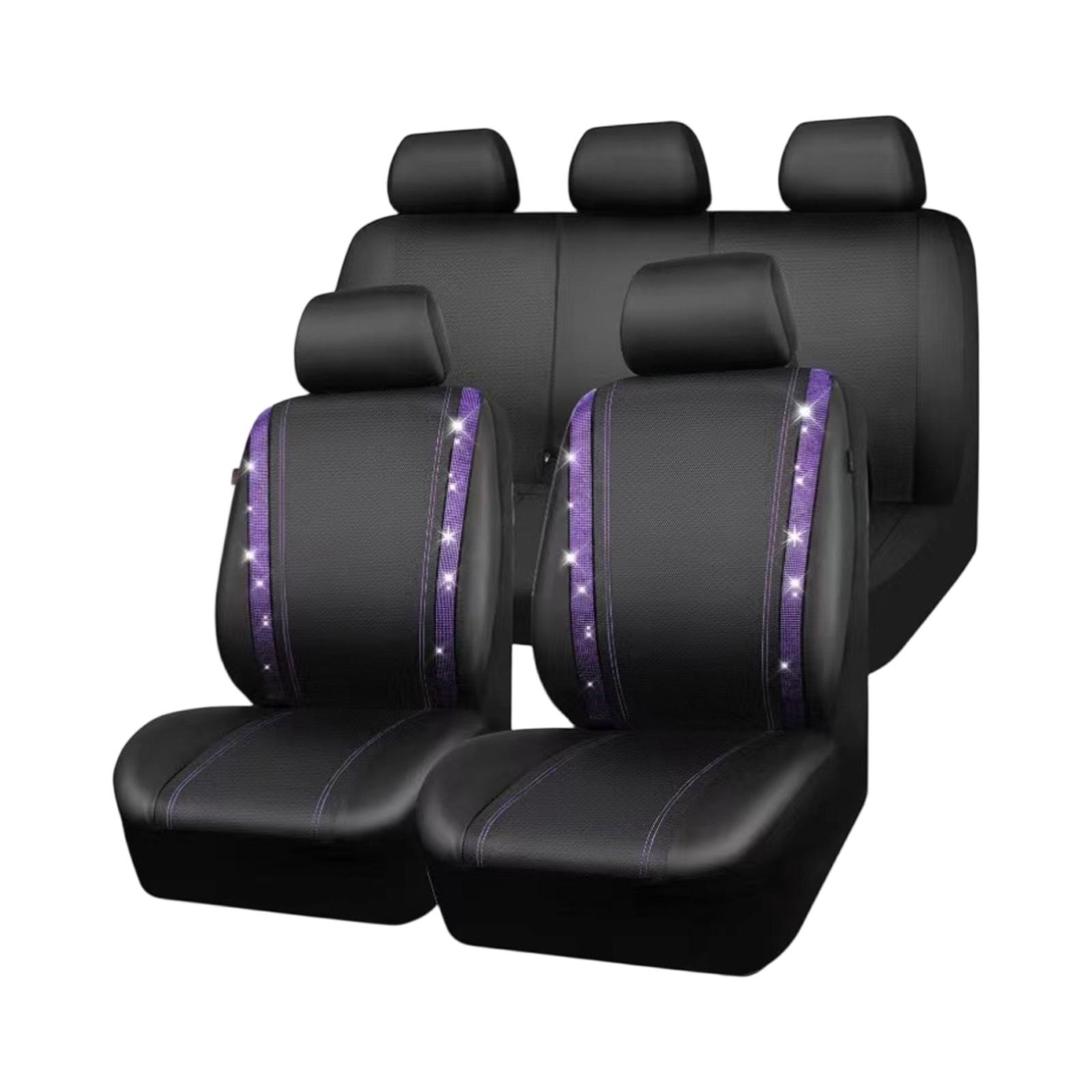 

Кожаная прострочка Горячий бриллиант Бриллиант Бриллиант Вода Страз Универсальный Автомобильный Бриллиантовый Чехол на Сиденье One Size фиолетовый