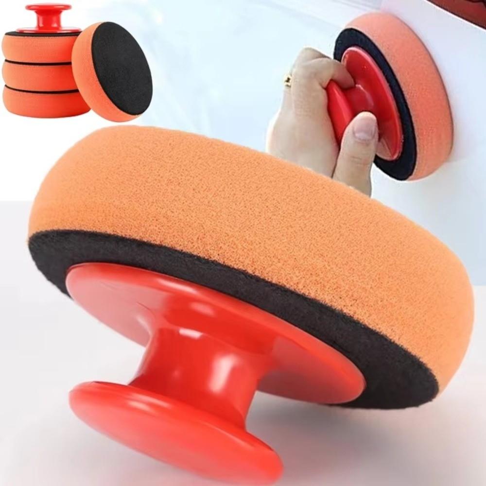 6 Stück Griff Auto Wachs Wasch Polierpad Auto-Styling Polierer Power Griff Wachs Schwamm Mikrofaser Schwamm Auto Reinigungs Tuch