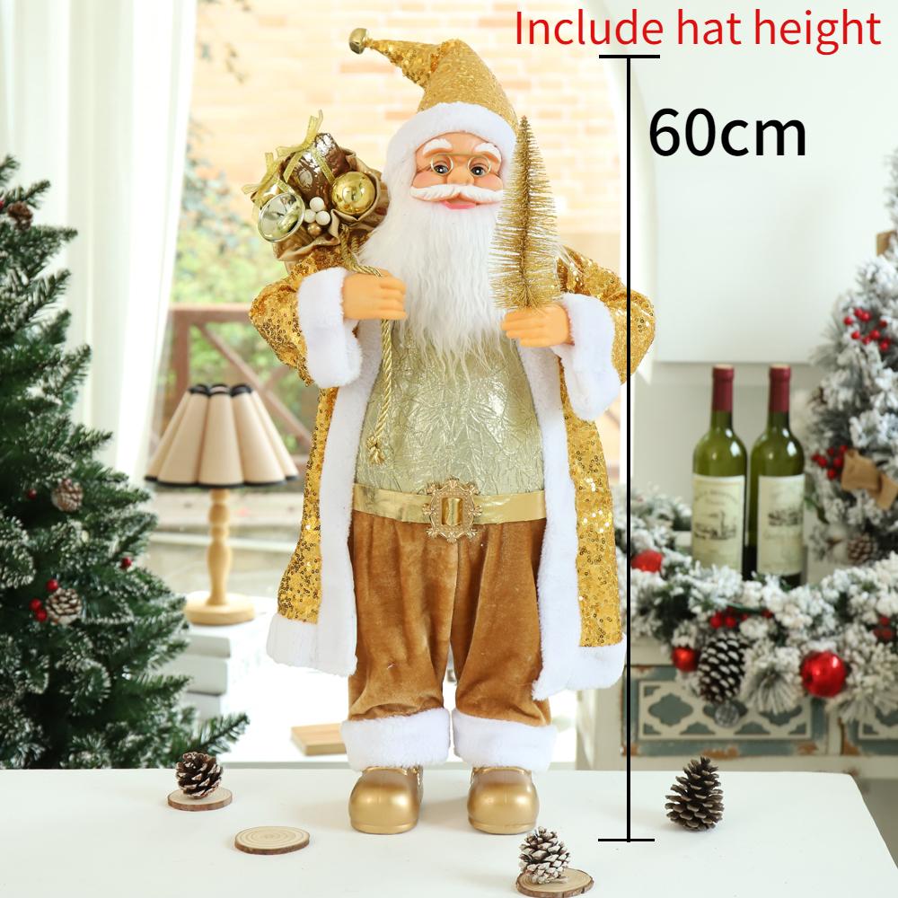 60CM Large Santa Claus Dolls Ornaments Standing Santa Figurine Doll Christmas Home Decoration Kids Gift navidad home decor