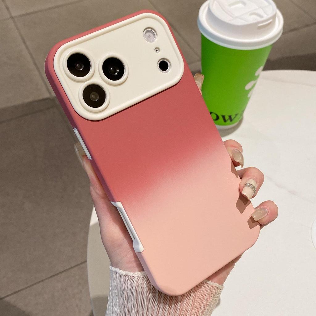 Gradient Hautgefühl Stoßfeste Schutzhülle für iPhone 17 Pro, 16 Pro Max und 15/14 Modelle mit großem Fenster.