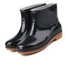 Womens Rain Boots Fashion Antiskid Short Rain Boot Round Head Radian PVC Plastic Rain Boots