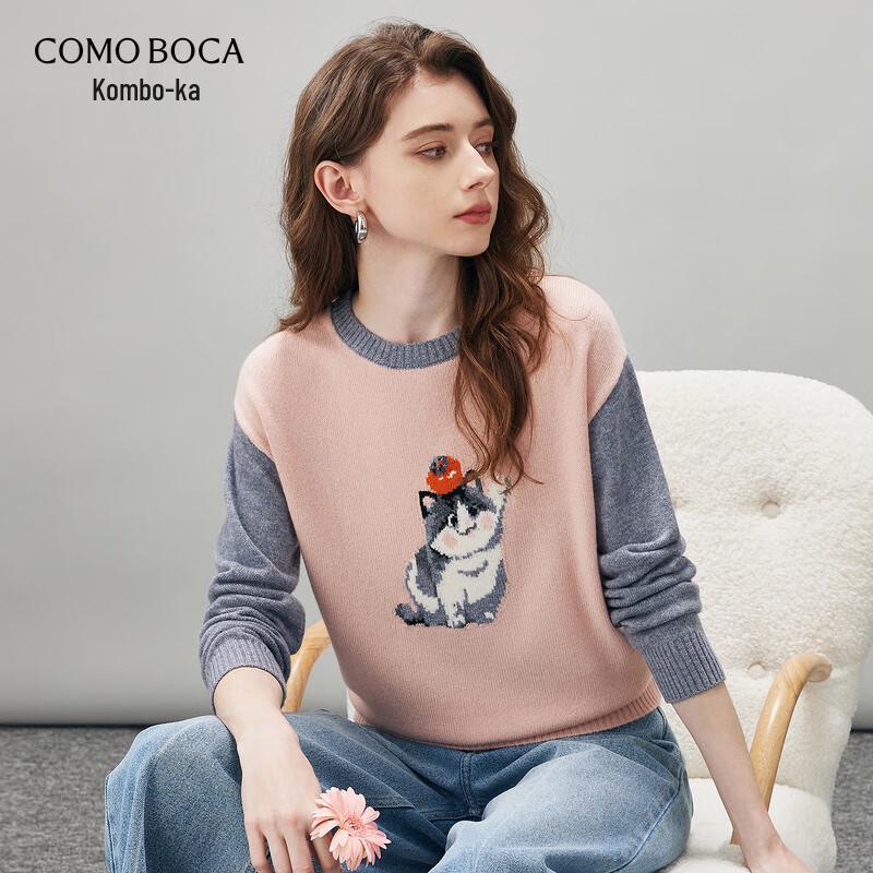 

Komong Boca Women s Round Neck Cartoon Wool Sweater M