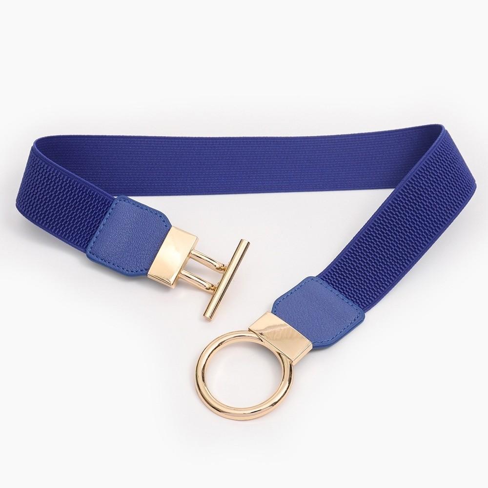 Exquisite Elastic Waistband Casual Round Buckle Waist Strap Waist Belts Women