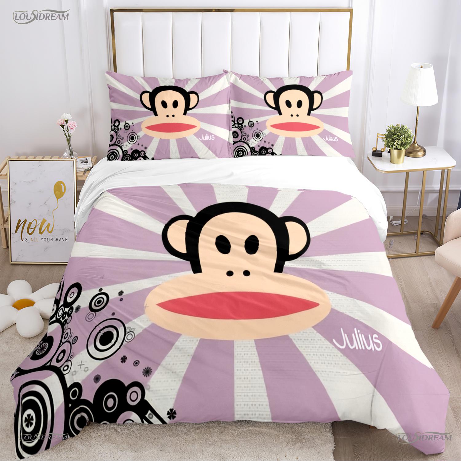 

Cute P-Paul F-Frank Cartoon Anime Duvet Cover Funny Kawaii Bedding Set Soft Quilt Cover And Pillowcases Single/Double/Queen/King EU Single(135*200cm)3pcs